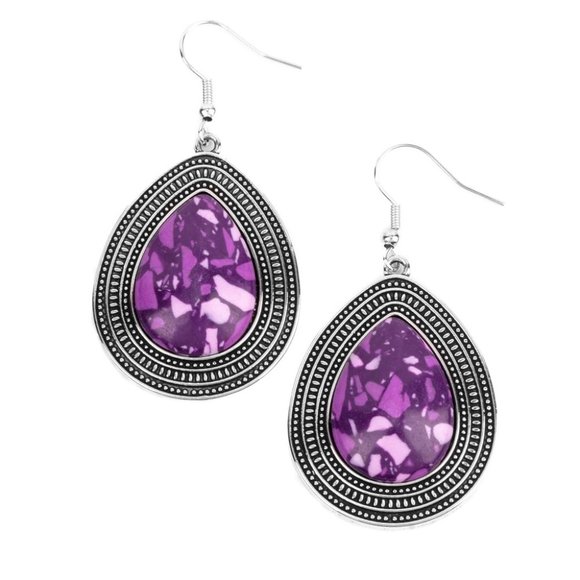 paparazzi Jewelry - Terrazzo Tundra - Purple Earrings